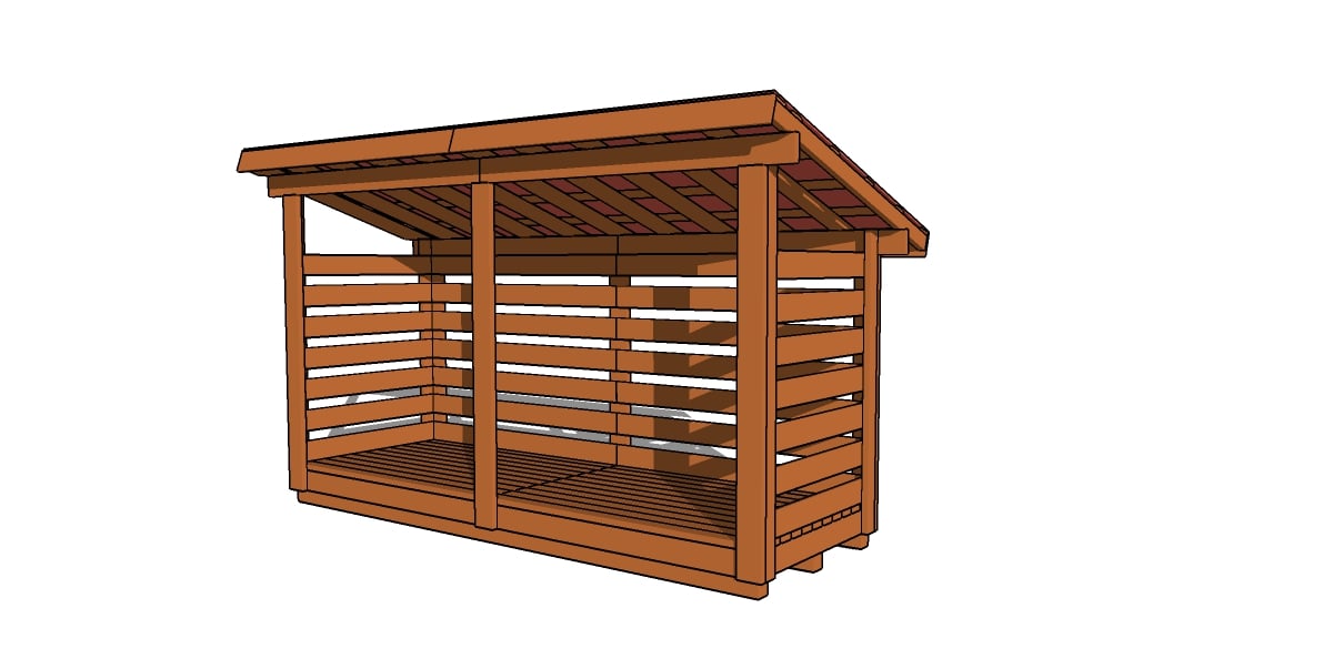 2 Cord 4×12 Firewood Shed Plans