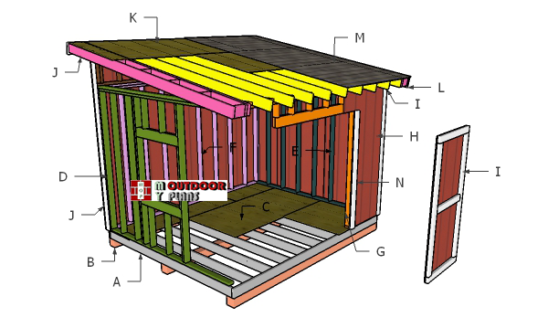 10×12 Lean to Shed Plans – Part II