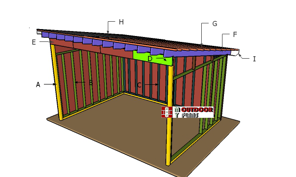 12×16 Run In Shed Roof Plans