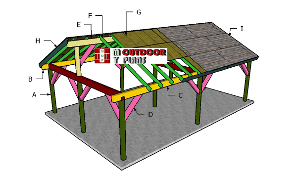 20×30 Gable Pavilion Roof Plans