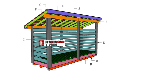 4×12 Firewood Shed Roof Plans