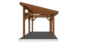 10x16 lean to pavilion - side view
