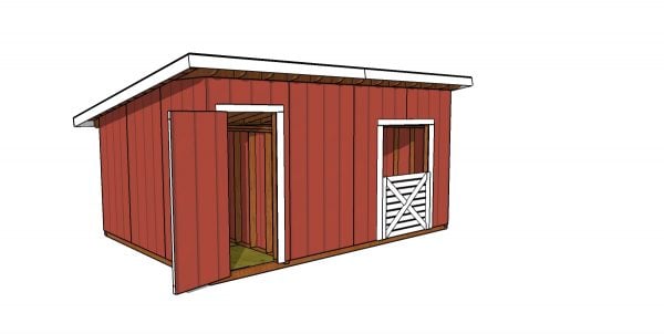 12x16 Goat Shelter with Storage Plans