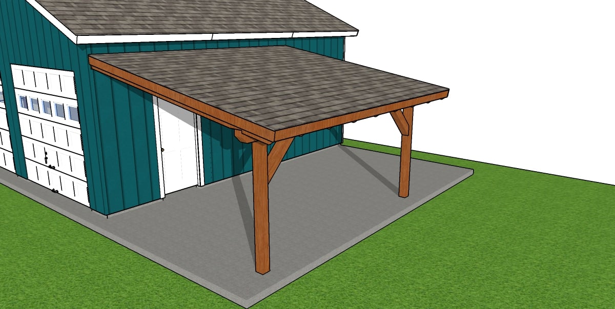 12×16 Lean to Patio Cover Plans – PDF Download