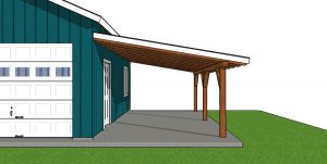 12x24 Attached Carport - front view