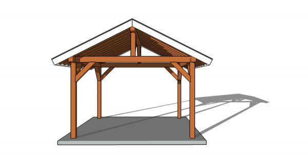 13x13 Pavilion Plans - front view