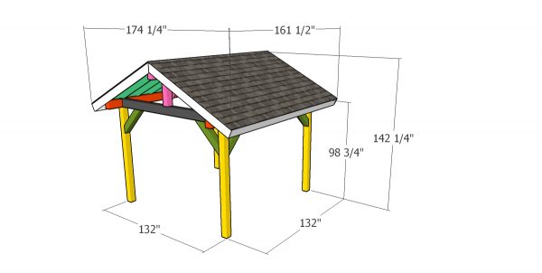 13x13 pavilion - overall dimensions
