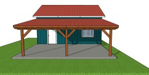 16x24 Attached Carport - front view