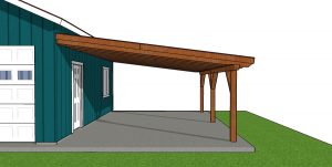 16x24 Attached Carport - side view