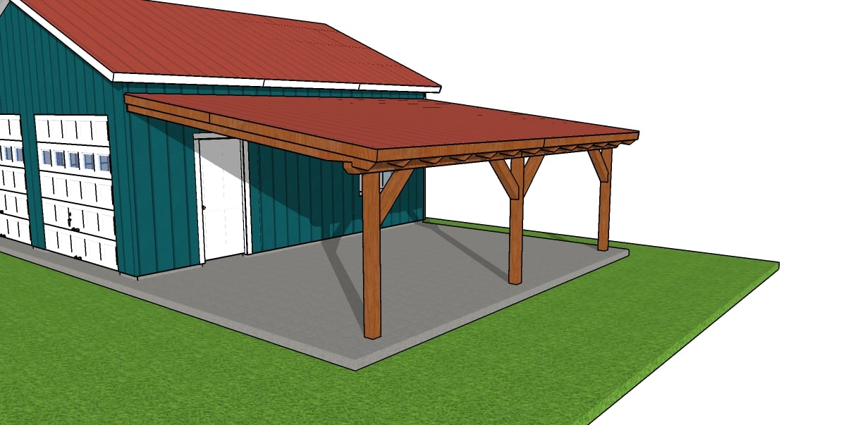 16×24 Lean to Patio Cover Plans
