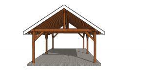 16x30 Gable Pavilion Plans - front view
