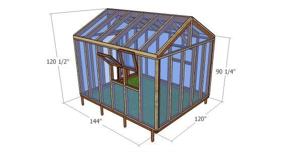 10x12 greenhouse plans - dimensions