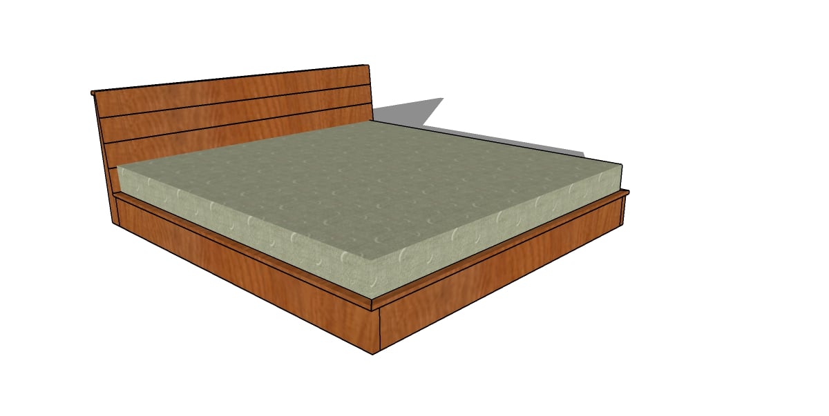 King Size Floating Bed Frame Plans, California King Floating Bed Frame Dimensions