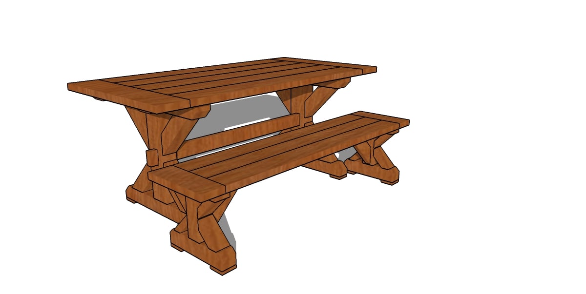 6 ft Farmhouse Table Plans – PDF Download