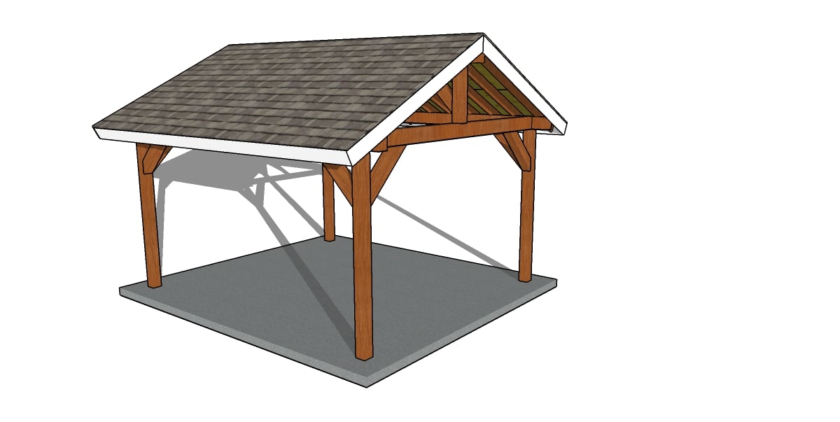 13×15 Gable Pavilion Roof Plans – PDF Download