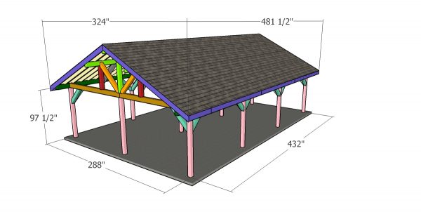 24x36 pavilion - dimensions