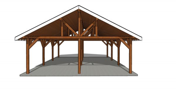 24x36 pavilion plans - front view
