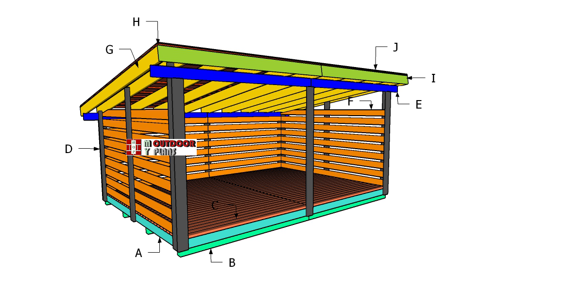 9 cord Firewood Shed Roof Plans