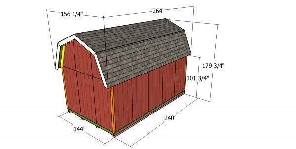 12x20 Shed gambrel Plans dimensions