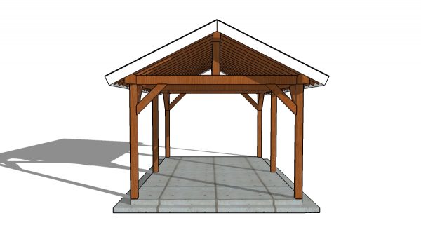 12x22 Gable Pavilion Plans - front view