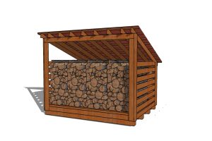 3 1/2 Cord 8×10 Firewood Shed Plans
