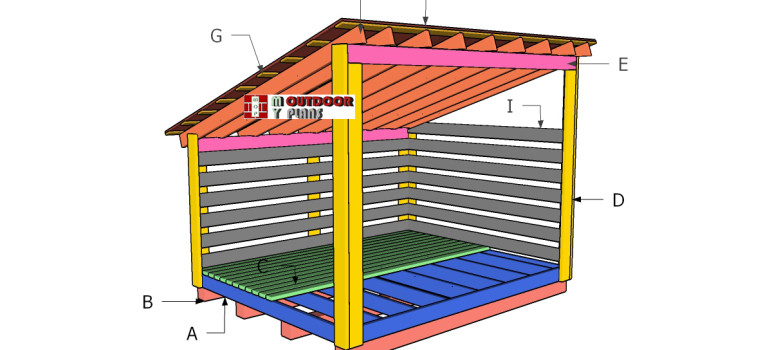 8×10 3 and a Half Cord Firewood Shed Roof Plans