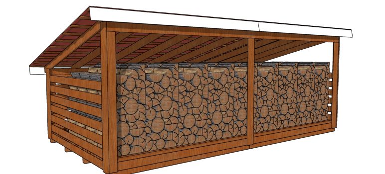 10×20 8 Cord Firewood Shed Plans