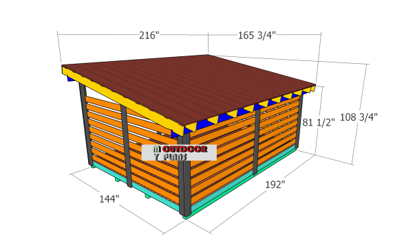 12x16-Firewood-Shed-Plans---dimensions