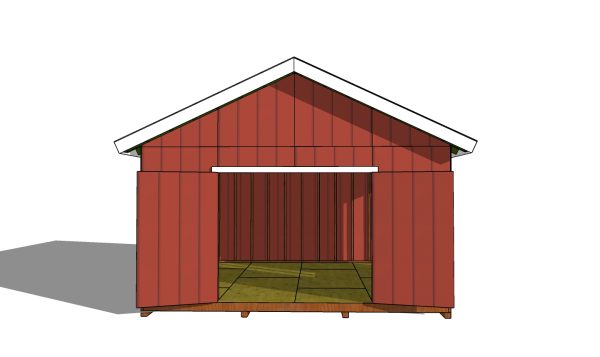 16x16 gable shed plans - front view