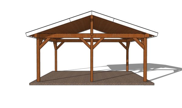 20x16 Pavilion Plans - front view