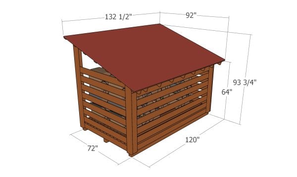 6x10 firewood shed plans - overall dimensions