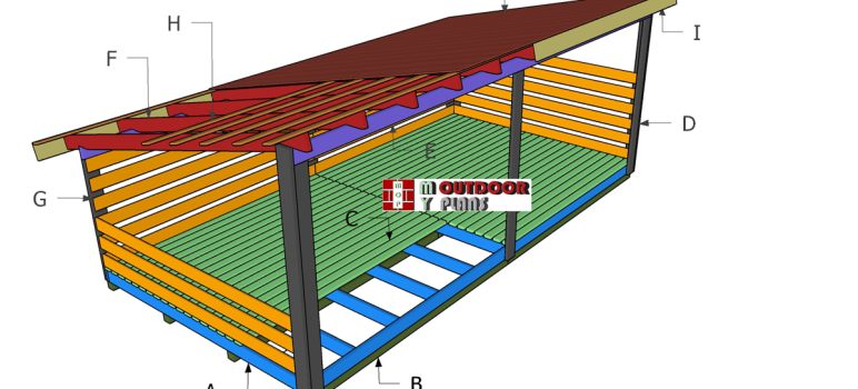 10×20 8 Cord Firewood Shed Roof Plans
