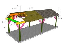 12×30 Backyard Pavilion Gable Roof Plans