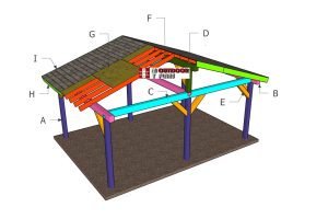 20×16 Gable Pavilion Roof Plans