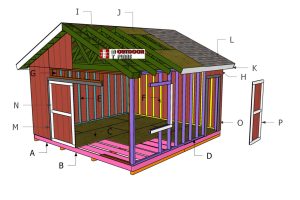 16×16 Gable Shed Roof Plans