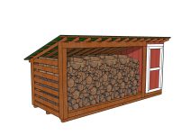 6×16 Firewood Shed with Storage Plans