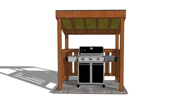4x6 bbq shelter plans - front view