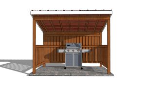 6x10 bbq shelter plans - front view