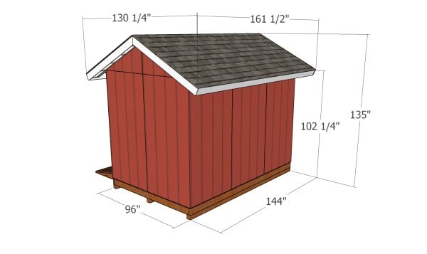 8x12 Shed - dimensions