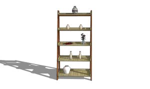 Ladder shelves plans - front view