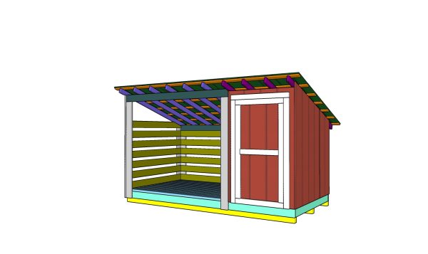 6x12 firewood shed with storage