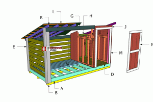 6×12 2 Cord Firewood Shed with Storage Roof Plans