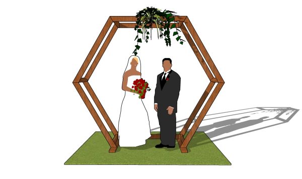 Hexagon wedding arch - front view