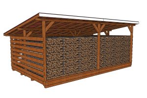 12×20 11 Cord Firewood Shed Plans – PDF Download