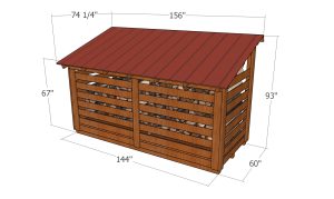 5x12 firewood shed - overall dimensions