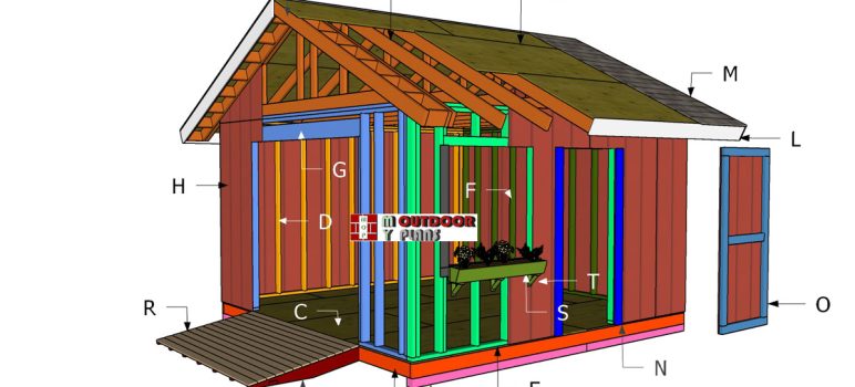 14×14 Gable Shed Roof Plans
