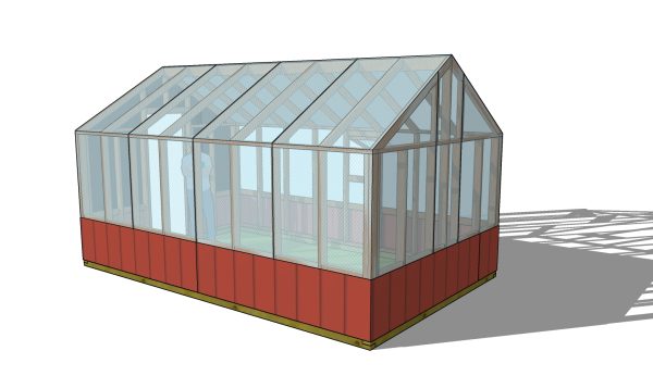 10x16 Gable Greenhouse Plans - back view