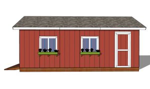 12x24 Storage Shed Plans - front view