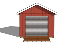 12x24 Storage Shed Plans - side view