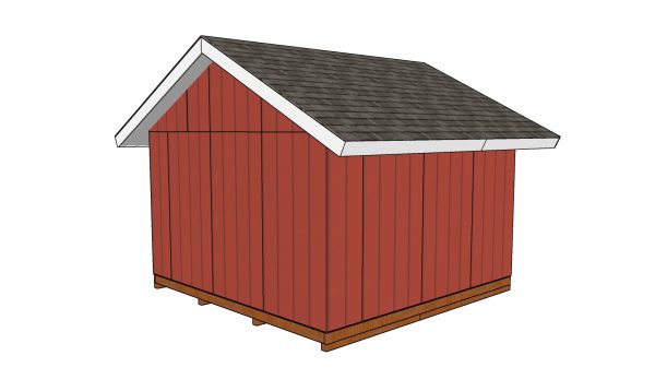 14x14 Shed Plans - back view